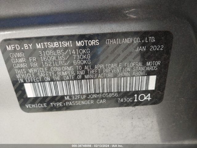 ML32FUFJ0NHF05856 Mitsubishi Mirage G4 Black Edition/es/le
