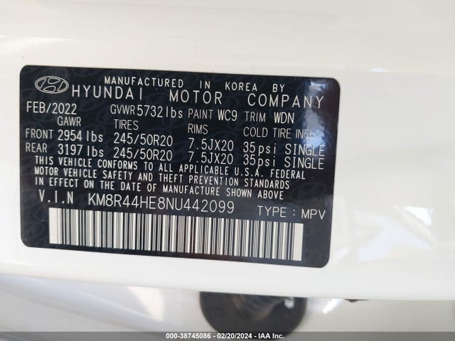 Hyundai Palisade Sel 2022 KM8R44HE8NU442099 Image 9