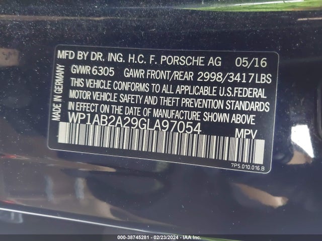 2016 PORSCHE CAYENNE WP1AB2A29GLA97054 Photo 8