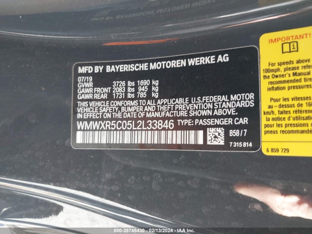 2020 MINI HARDTOP WMWXR5C05L2L33846 Photo 8