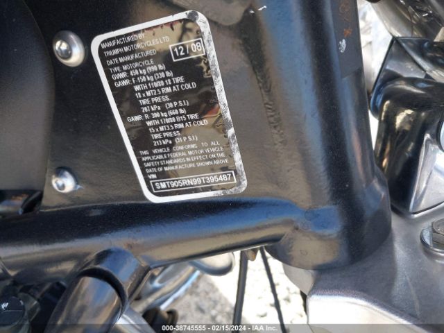 2009 TRIUMPH MOTORCYCLE AMERICA SMT905RN99T395487 Photo 9