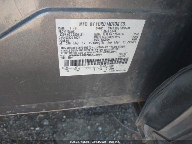 Ford Edge St-line 2022 2FMPK4J90NBA03804 Image 9