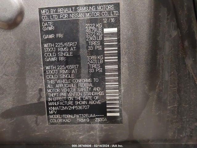 Nissan ROGUE S 2017 KNMAT2MV2HP536707 Image 9