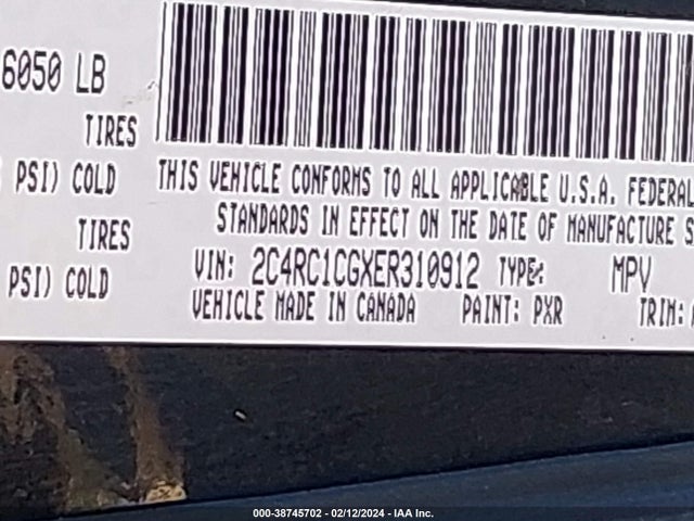 2C4RC1CGXER310912 Chrysler Town & Country Touring-l