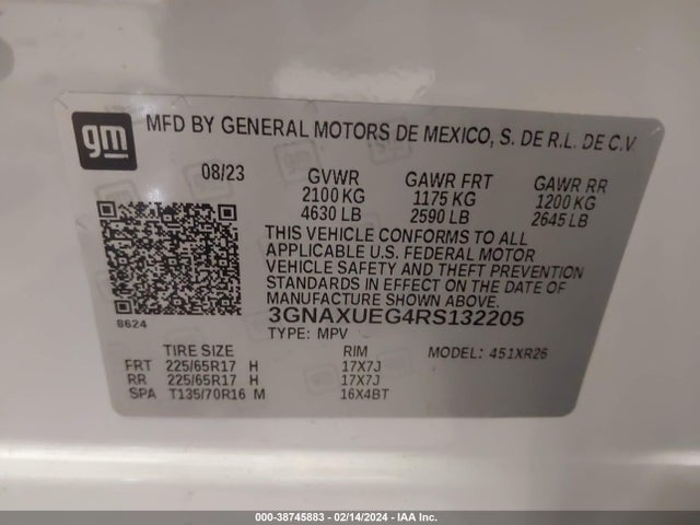 Chevrolet Equinox Awd Lt 2024 3GNAXUEG4RS132205 Image 9