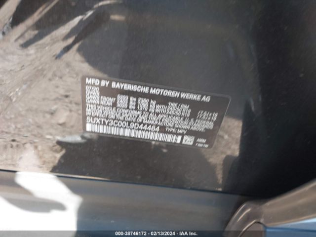 5UXTY3C00L9D44464 BMW X3 Sdrive30i