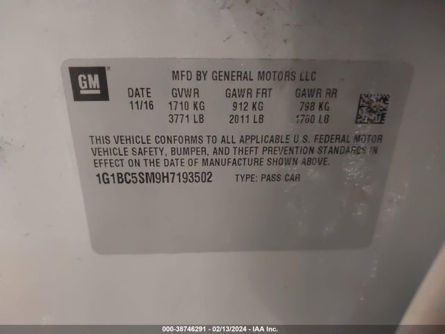 Chevrolet Cruze Ls Auto 2017 1G1BC5SM9H7193502 Image 9