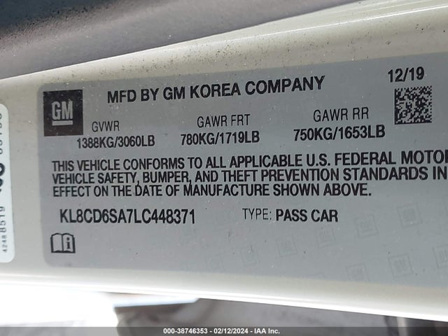 Chevrolet Spark Fwd 1lt Automatic 2020 KL8CD6SA7LC448371 Image 9