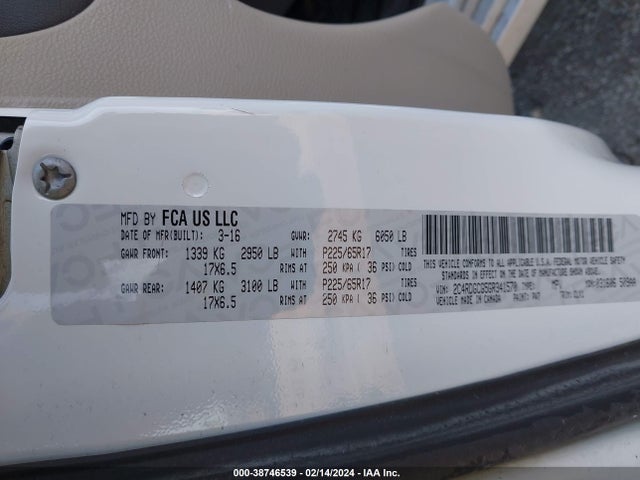 Dodge Grand Caravan Sxt 2016 2C4RDGCG5GR341570 Image 9