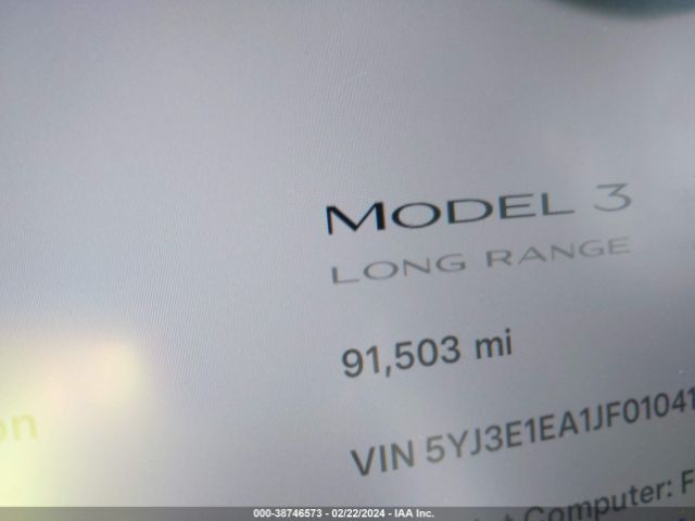 5YJ3E1EA1JF010416 Tesla Model 3 Long Range/mid Range