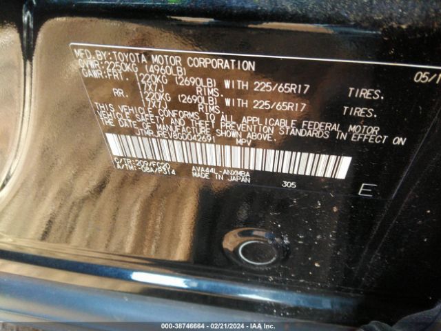 JTMRJREV8GD042691 Toyota Rav4 Hybrid Xle