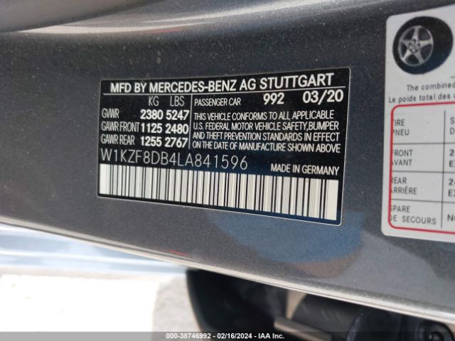 W1KZF8DB4LA841596 Mercedes-Benz E 350