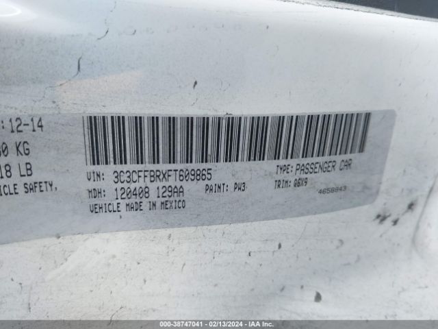 3C3CFFBRXFT609865 Fiat 500 SPORT