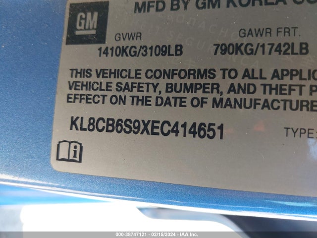 Chevrolet Spark Ls Auto 2014 KL8CB6S9XEC414651 Image 9