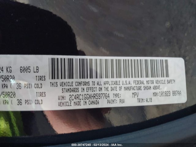 2017 CHRYSLER PACIFICA 2C4RC1GGXHR597764 Photo 8