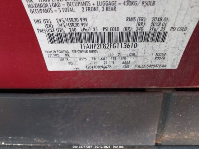 1FAHP2F82FG113610 Ford Taurus Limited