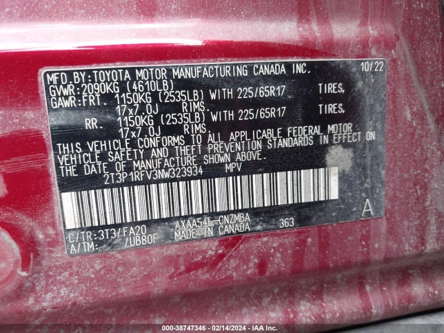 Toyota Rav4 Xle 2022 2T3P1RFV3NW323934 Image 9