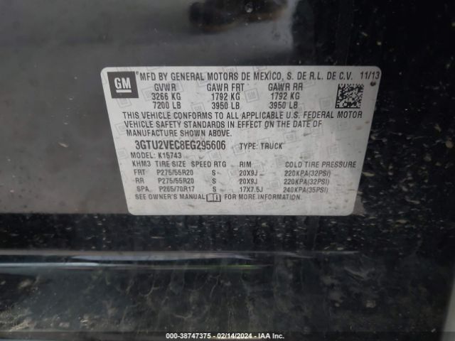 3GTU2VEC8EG295606 GMC Sierra 1500 Slt