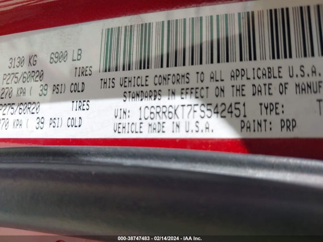 RAM 1500 Express 2015 1C6RR6KT7FS542451 Image 9