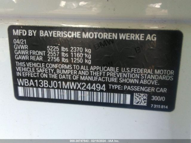 WBA13BJ01MWX24494 BMW 530i Xdrive
