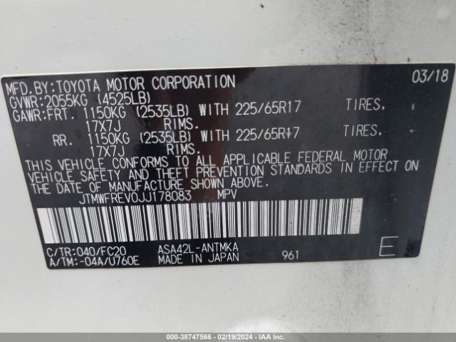 2018 TOYOTA RAV4 JTMWFREV0JJ178083 Photo 8