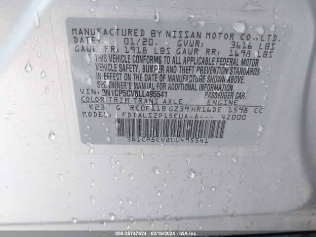 Nissan Kicks Sv Xtronic Cvt 2020 3N1CP5CV8LL495541 Image 9