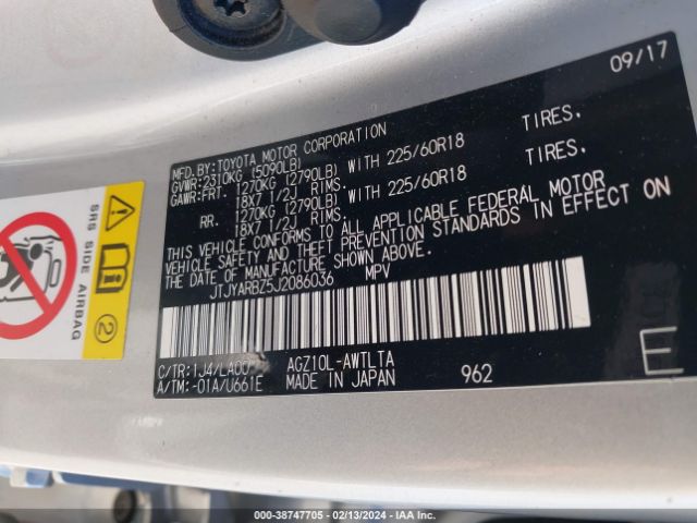 JTJYARBZ5J2086036 Lexus NX 300