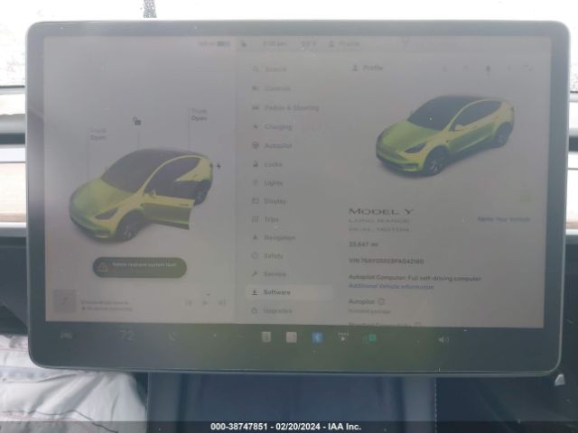 7SAYGDEE8PA042180 Tesla Model Y Awd/long Range Dual Motor All-wheel Drive