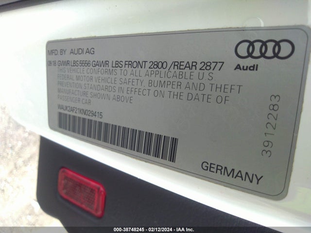WAUK2AF21KN029415 Audi A6 55 Premium