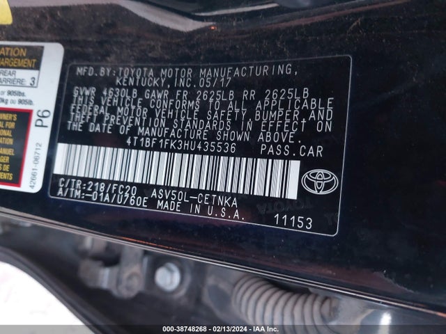 Toyota CAMRY LE 2017 4T1BF1FK3HU435536 Image 9