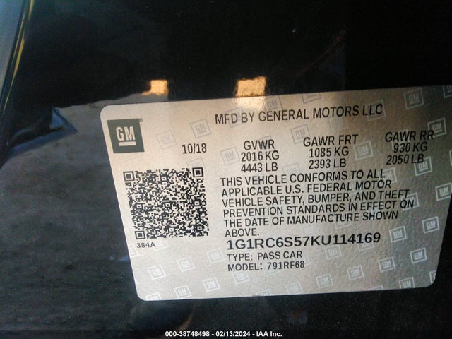Chevrolet VOLT LT 2019 1G1RC6S57KU114169 Image 9