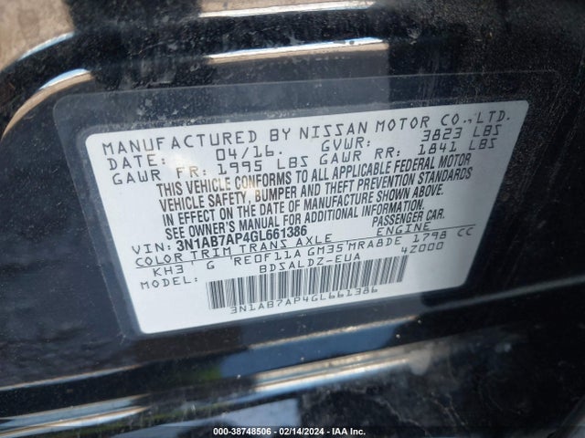 Nissan SENTRA SV 2016 3N1AB7AP4GL661386 Image 9