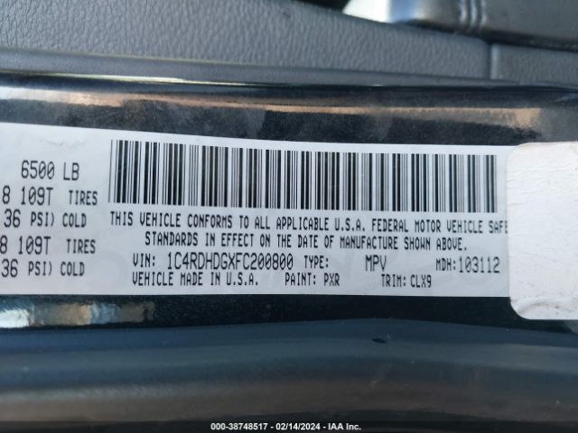 1C4RDHDGXFC200800 Dodge DURANGO LIMITED