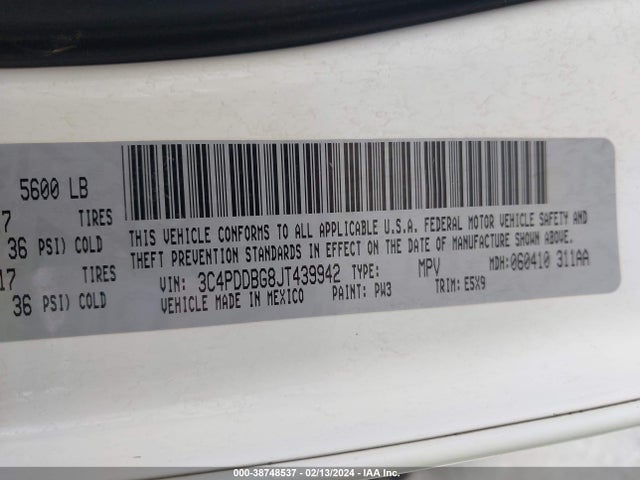 Dodge Journey Sxt Awd 2018 3C4PDDBG8JT439942 Image 9