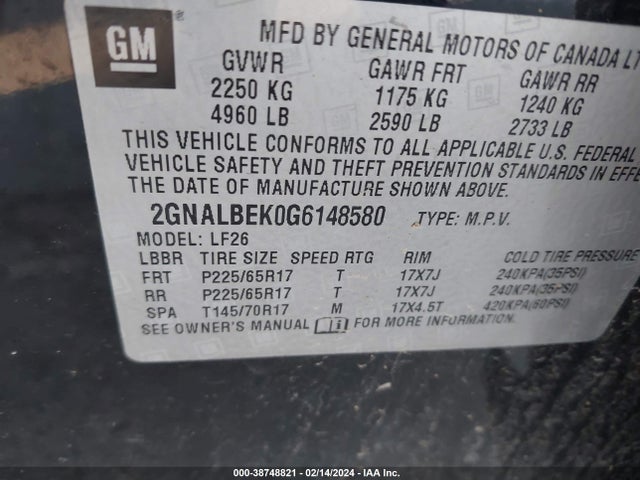Chevrolet EQUINOX LS 2016 2GNALBEK0G6148580 Image 9