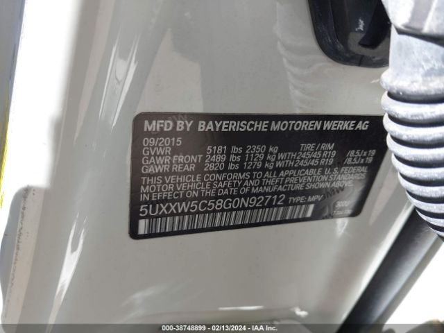 5UXXW5C58G0N92712 BMW X4 Xdrive35i