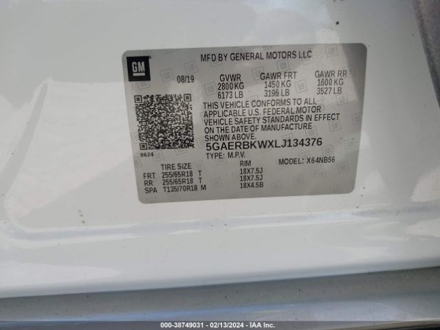 5GAERBKWXLJ134376 Buick Enclave Fwd Essence