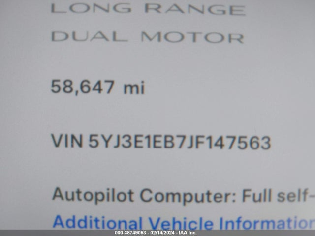 Tesla Model 3 Long Range/performance 2018 5YJ3E1EB7JF147563 Image 9