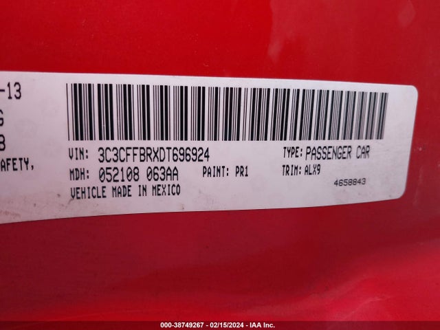 2013 FIAT 500 3C3CFFBRXDT696924 Photo 8
