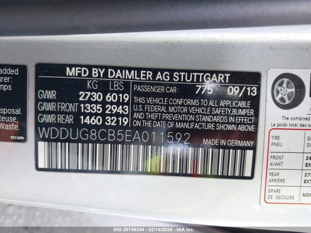 Mercedes-Benz S 550 2014 WDDUG8CB5EA011592 Image 9