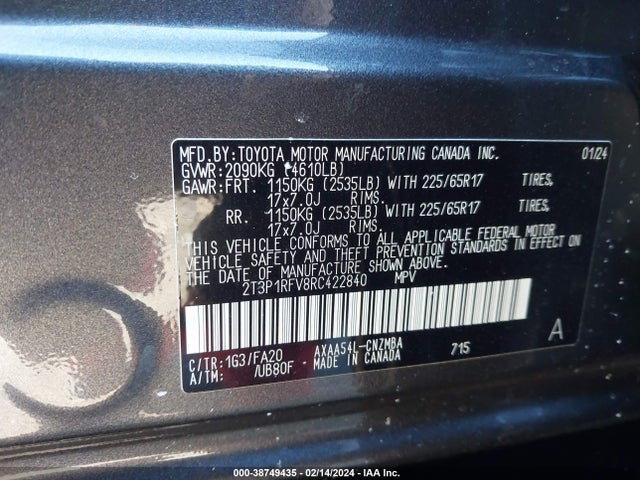 Toyota Rav4 Xle 2024 2T3P1RFV8RC422840 Image 9