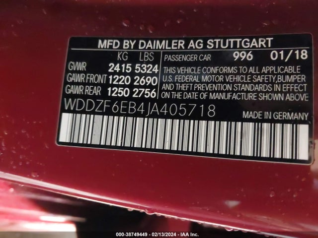 Mercedes-Benz Amg E 43 4matic 2018 WDDZF6EB4JA405718 Image 9