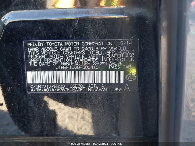 JTHBF1D28F5064161 Lexus IS 250
