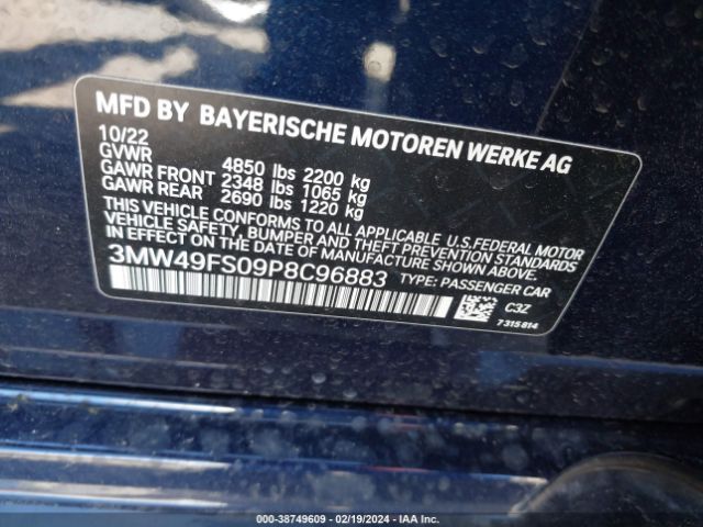 3MW49FS09P8C96883 BMW 3 Series M340i