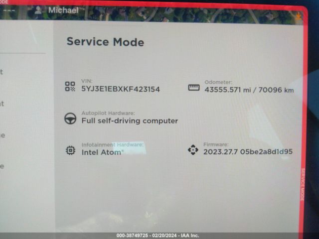 5YJ3E1EBXKF423154 Tesla Model 3 Long Range/performance