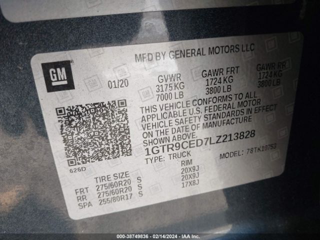 1GTR9CED7LZ213828 GMC Sierra 1500 4wd Double Cab Standard Box Elevation