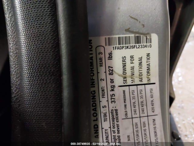 Ford FOCUS SE 2015 1FADP3K26FL233410 Image 9