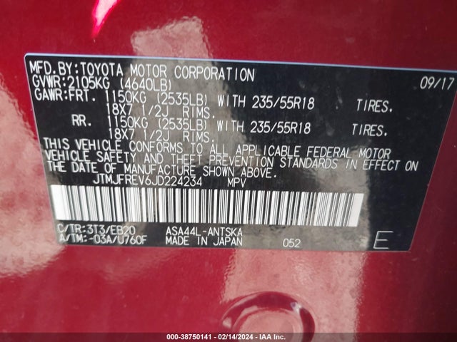Toyota RAV4 SE 2018 JTMJFREV6JD224234 Image 9