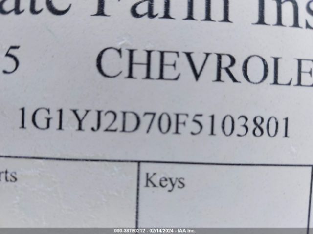 1G1YJ2D70F5103801 Chevrolet Corvette Stingray Z51