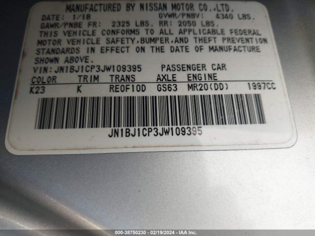 JN1BJ1CP3JW109395 Nissan Rogue Sport Sv